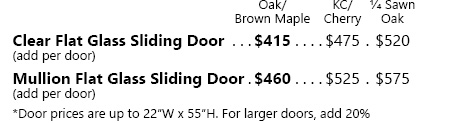 Avondale Sliding Door Pricing