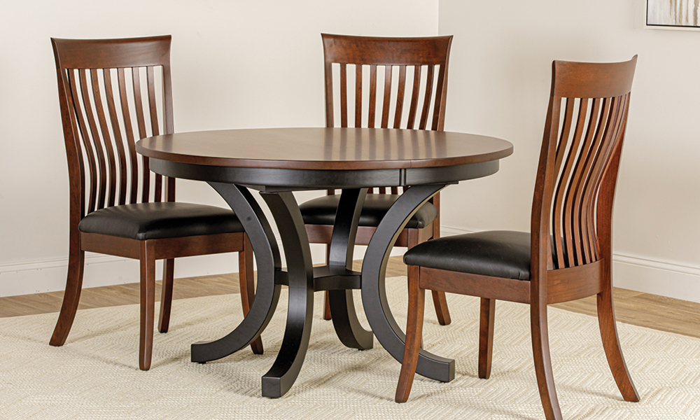 Ryker Single Pedestal Dining Table, Marana Chairs