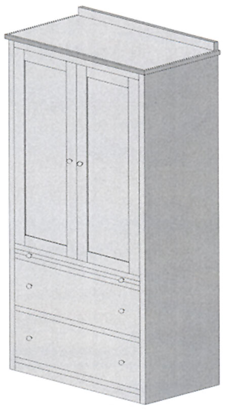 2-Drawer Armoire Side Unit
