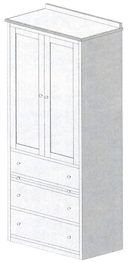 3-Drawer Armoire Side Unit