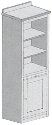 Wall Bed Bookcase Side Unit with Bottom Door