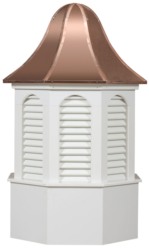 Crescent Ridge Octagon, Cupola w/ Louvers & Bell Copper Roof