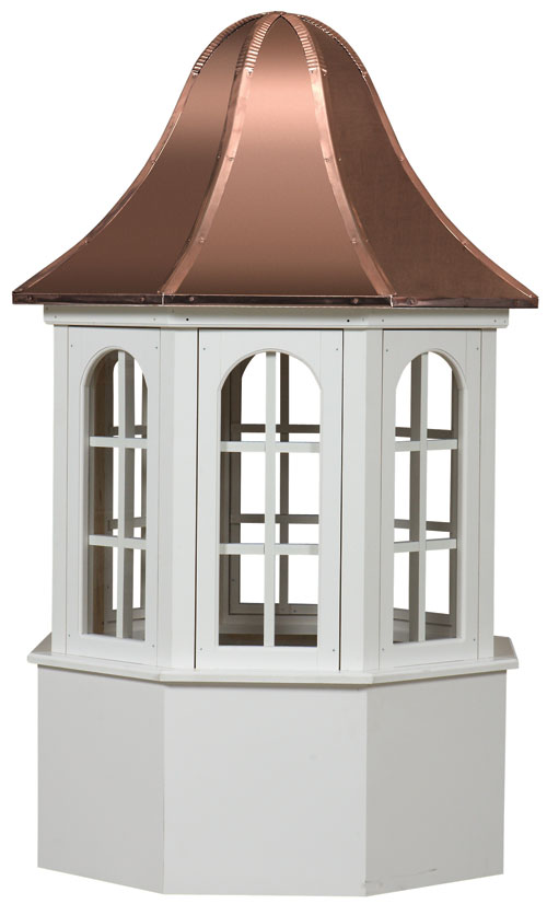 Crescent Ridge Octagon, Cupola w/ Windows & Bell Copper Roof